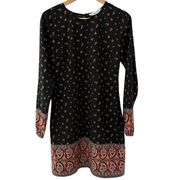 Abercrombie & Fitch Boho Paisley‎ & Floral Long Sleeve Shift Dress Size Small - Picture 3 of 9